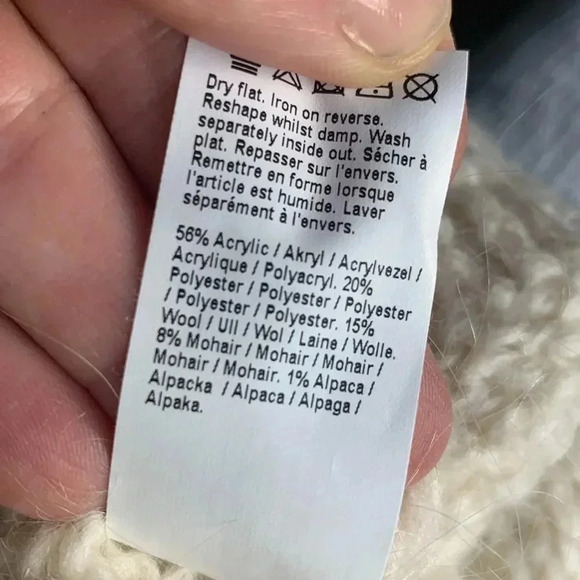 River Island crop cable knit chunky sweater cream size small - Picture 5 of 7